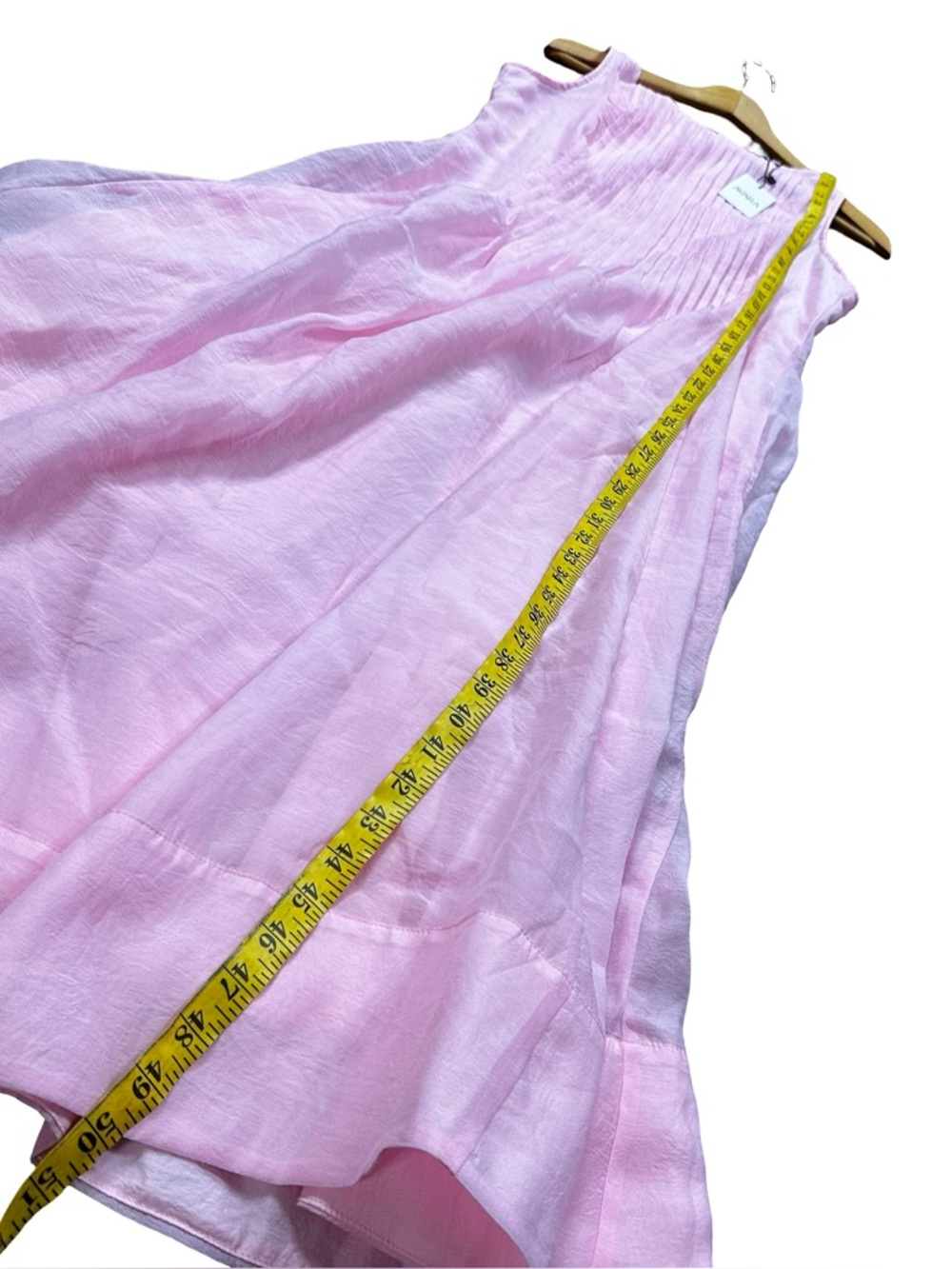 NEW Endless Rose Pink Sleeveless Midi Dress Medium Pintuck High Neck Spring - Picture 9 of 12